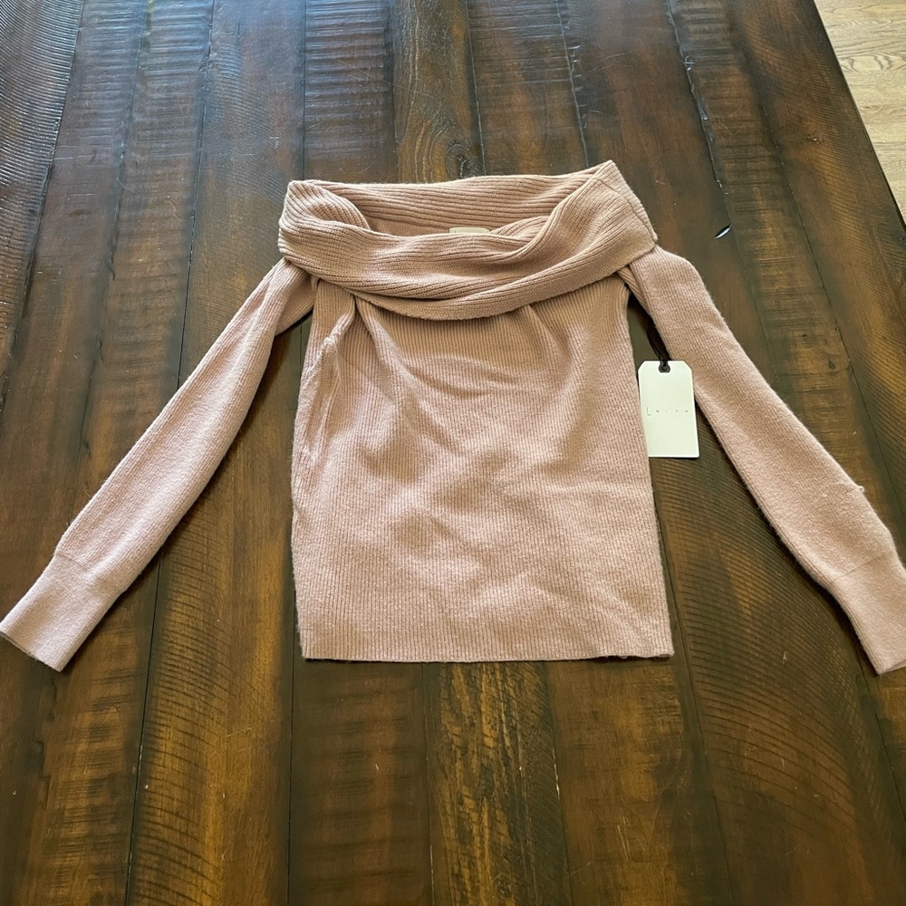 LEITH Blush Off The Shoulder Sweater
